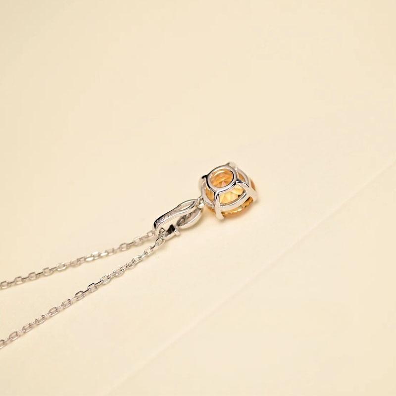 Collana con pendente in argento sterling S925 con citrino naturale