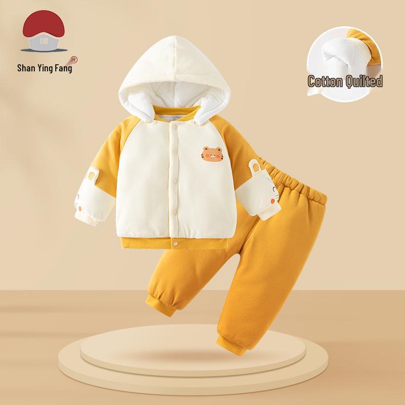 Boys  & Girls  Thick Winter Suit - Stylish Two-Piece Set for Kids 100cm