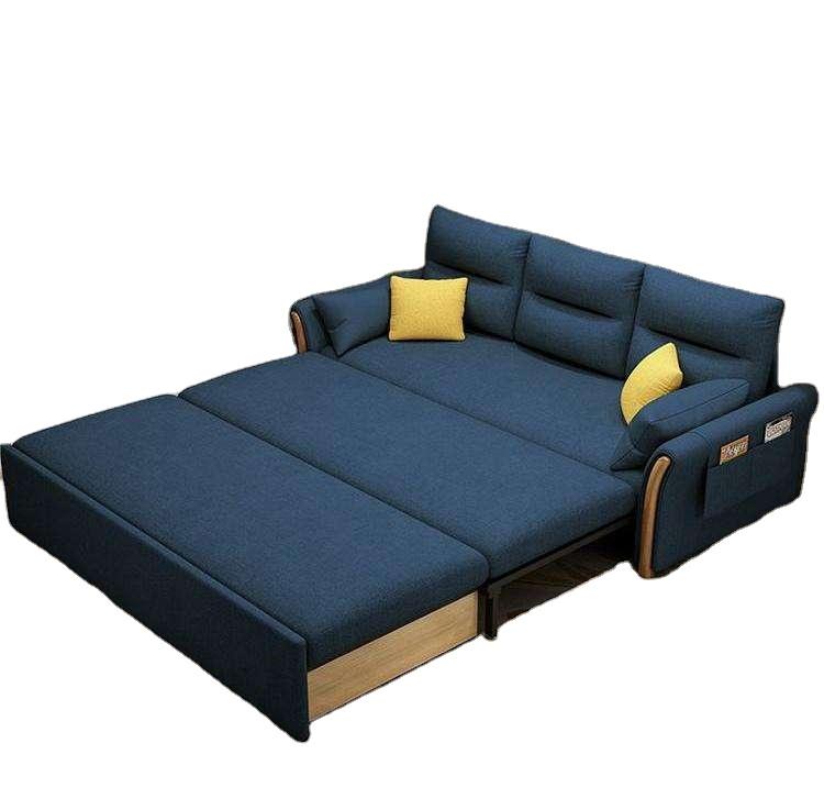 Modern Minimalist Expandable Fabric Upholstered Leisure Sofa Bed Armchair Office Living Room Bedroom Sofa Bed