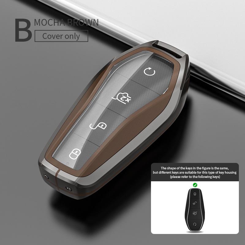 Compatible Key Case for 21 BYD Models: Tang, Song, Yuan, Qin Plus DMI, EV Car Key Shell with Buckle