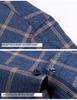Men's Plaid Cotton Long Sleeve Slim Fit Shirt - Non-Iron, Plus Size, Casual Business Attire for Middle-Aged and Elderly
