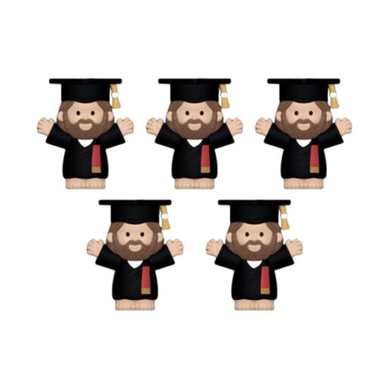 

Miniature Graduation Jesus Figurine Tiny Resin Grad Figures with Graduation Hat for Class of 2026 Grad Party Favors 5pcs чорний
