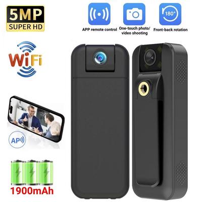 Grabadora de Video Portátil Recargable para Aplicación de la Ley, Grabadora Inalámbrica WiFi de Ultra Alta Definición, Volteo de 180°.