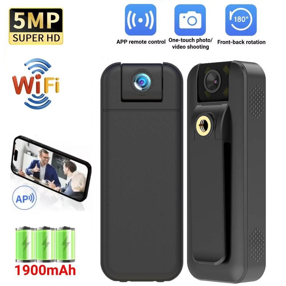 Portable Rechargeable Video Law Enforcement Recorder, Wireless WiFi Ultra-high Definition Recorder, 180° Flip.