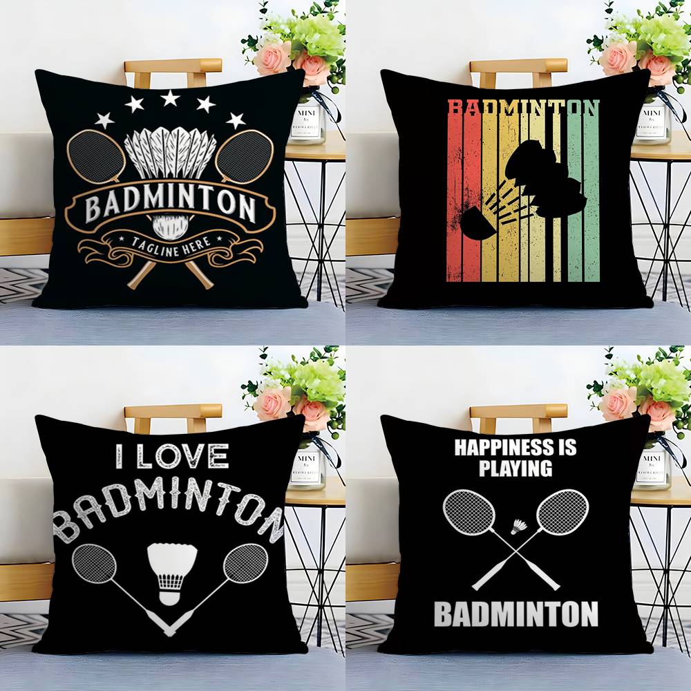 Badminton Sport Pillow Case Sofa Living Room Bedroom Double-sided Printing Square Cushion Nap Time Cushion Cover