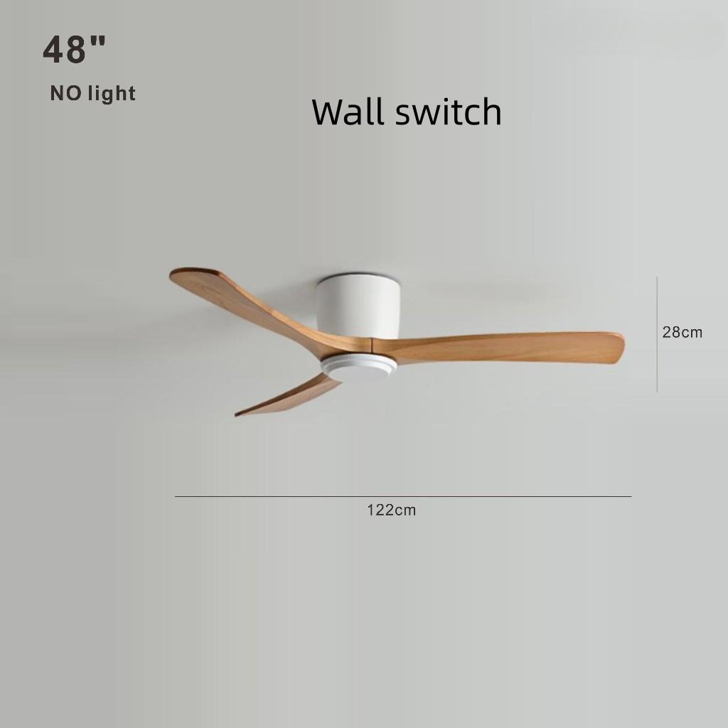 Nordic Minimalist Variable Frequency Fan Living Room Bedroom Solid Wood Ceiling Fan Creative Villa Hotel Decoration Fan