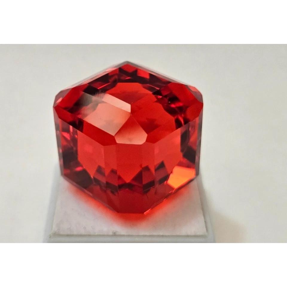 Red Orange Mexican Fire Opal Cube Cut Natural Certified Loose Gemstone