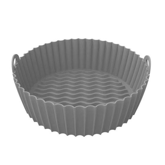 Silicone Air Fryer Liner with Handles Round Foldable Mats for Baking Frying Steaming Food-Grade Non-Stick