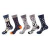 36 Styles Men's Cotton Dress Socks Bulk Pack - 5-Pair Trendy Funny Casual Socks Gift Set for  & Dropshipping