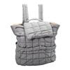 Gesteppter Rucksack Leichter Weicher Flauschiger Reiserucksack Große Kapazität Schultertasche für Wandern Fitnessstudio Grau