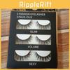 Luxurious 3 Pairs Black 100% Real Mink False Eyelashes With Natural Cross Style
