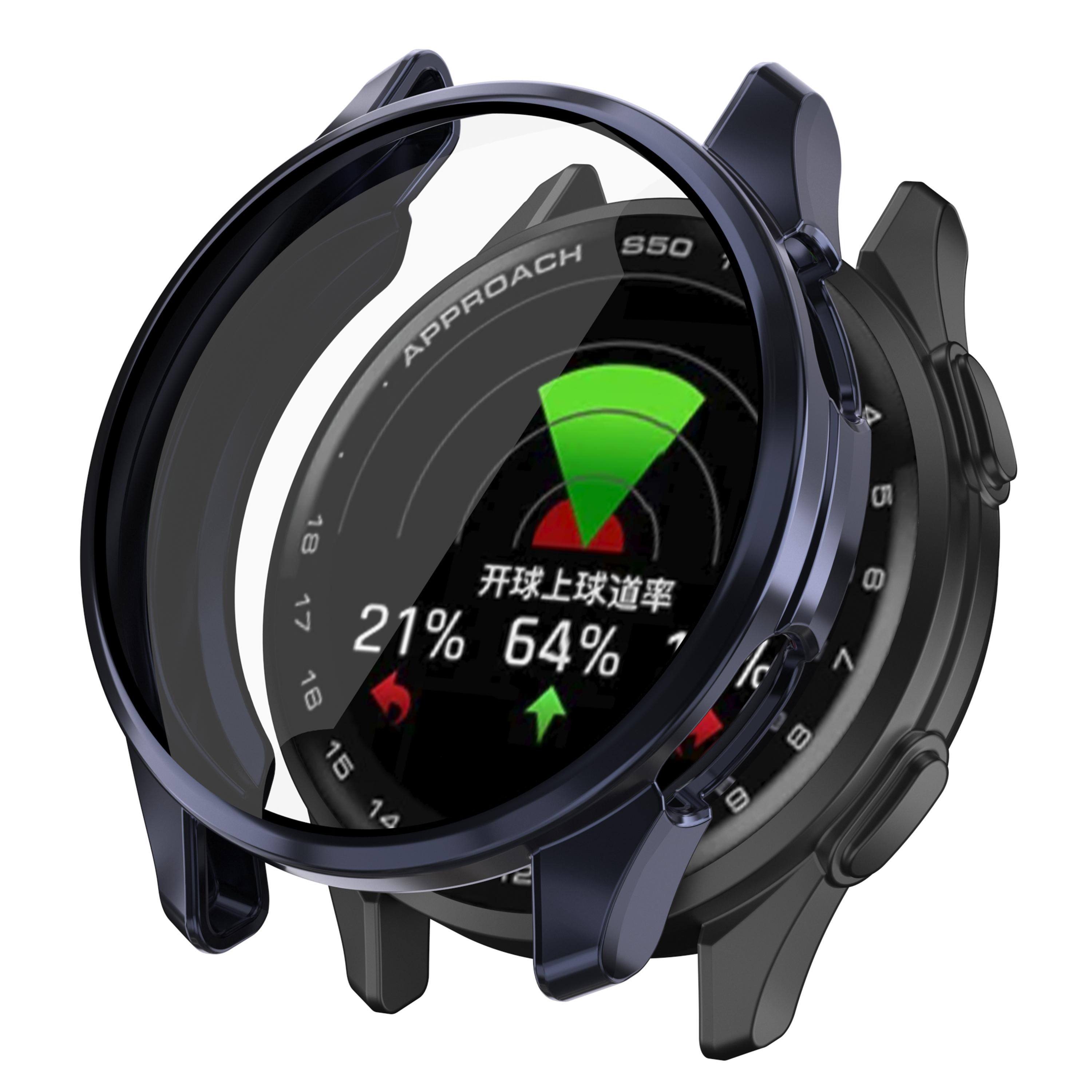 

Для годинника Garmin Approach S50 Гальванічне покриття Повністю обгорнутий чохол з ТПУ Midnight Blue