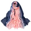 Oversize Ombre Print Scarf Cotton Viscose Soft Hijab New Brand Design Headscarf Turban Solid Color Fashion Women Wraps