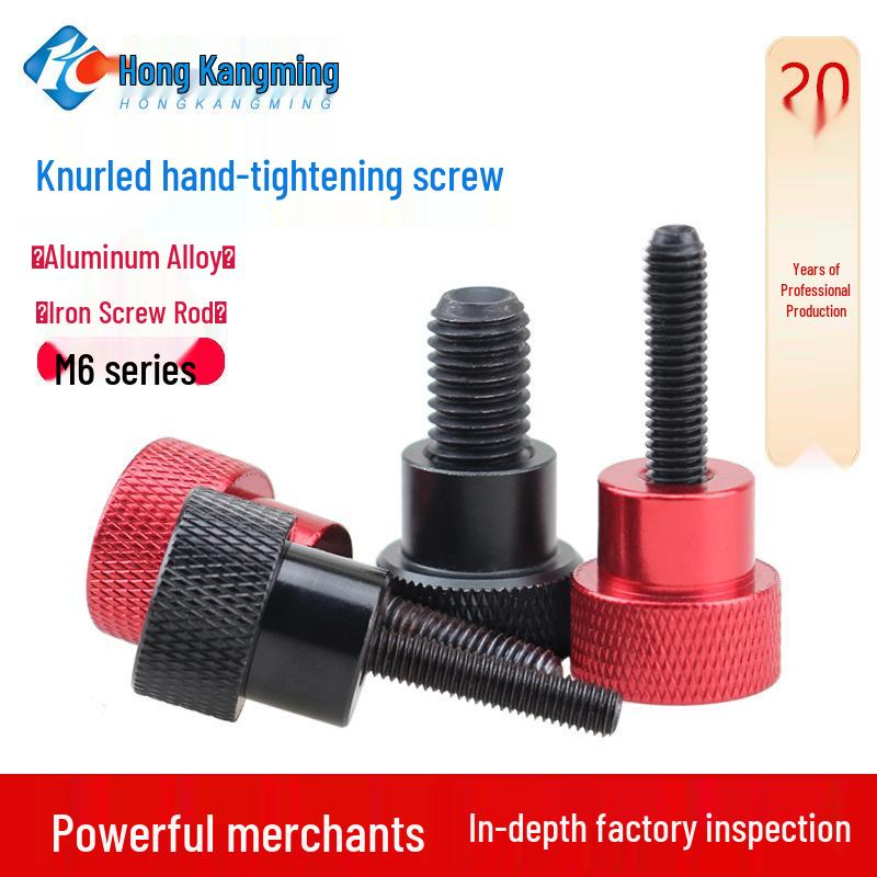 M6 Aluminum Alloy Knurled Handle Screw Bolt with High-Strength Flat Head