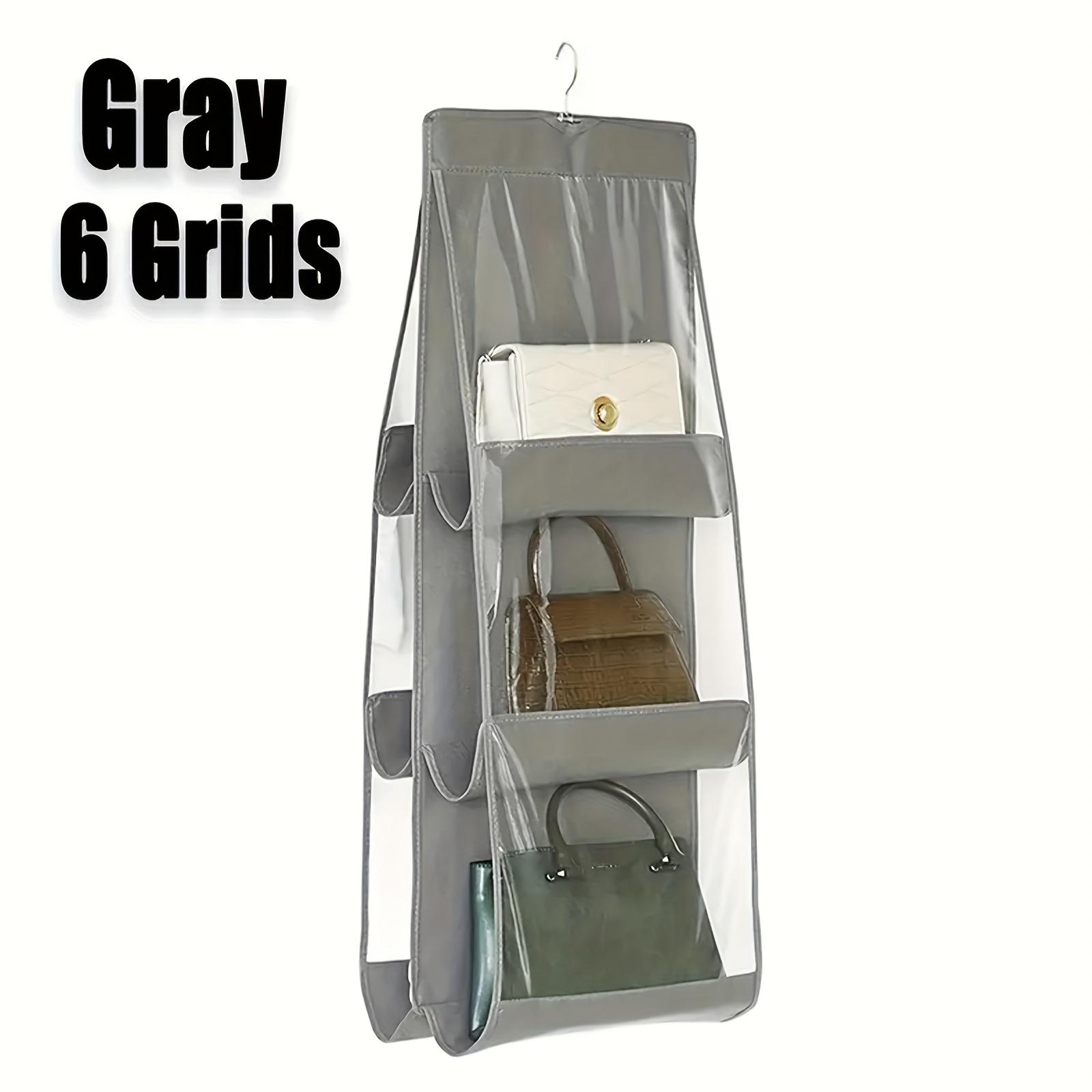 

6/8 Grids Space Saving Bag Organizers Multi Layer Hanging Handbag Purse Organizer Bedroom Wardrobe Closet Bag Storage Holder New