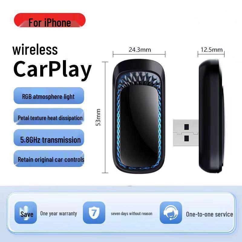 Проводной к Беспроводному Конвертер CarPlay/Android Auto K1RGB 53x24x13MM