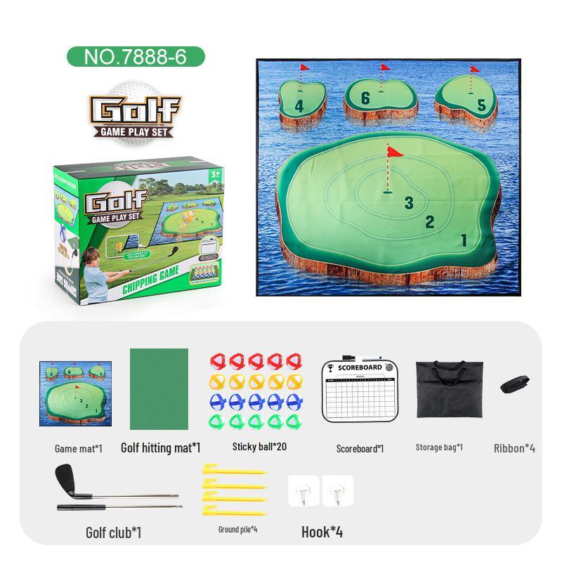 Children's Thickened Golf Mat Set: Indoor/Outdoor Play with Clubs