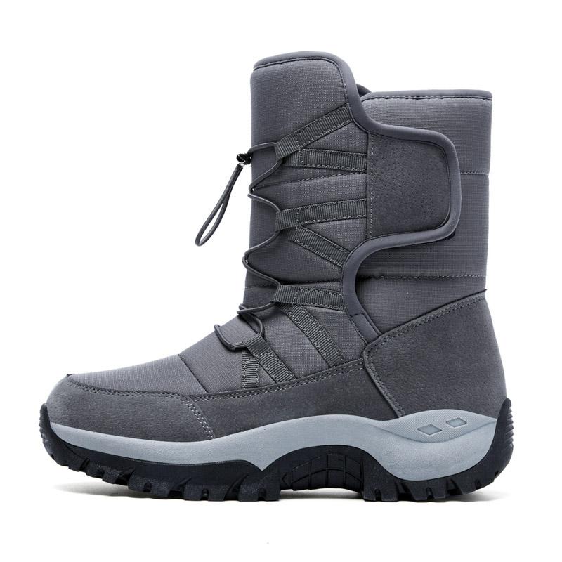 Plush Winter Snow Boots High-top Cotton Shoes Warm Outdoor Walking Hiking Shoes Unisex Anti-slip Boots Wear-resistant