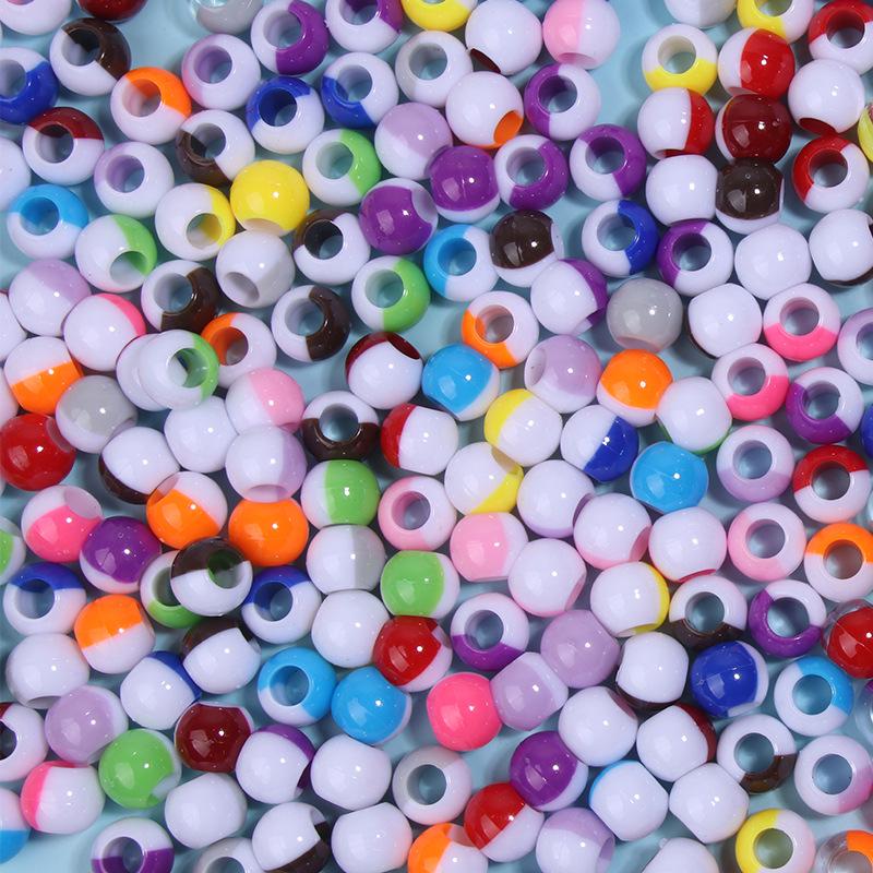 

Двухцветные градиентные пластиковые бусины с большим отверстием для украшения волос и дредов 10*12mm (50 pcs per pack)