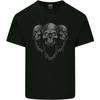 Zincirli Üç Kurukafa Ağır Metal Rock Müziği Unisex Pamuklu Tişört Üst