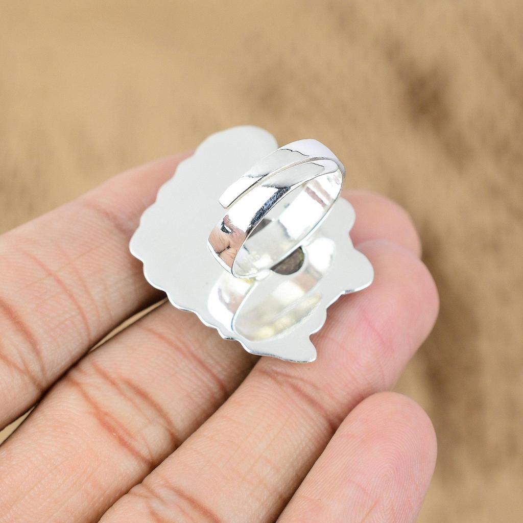 Black Rutile Gemstone 925 Sterling Silver Statement Sister Promise Birthday Ring
