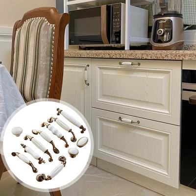 1 vnt. Spintos durų rankenėlės Baldų furnitūra Skilimo dizainas Antikvarinė spintelės stalčiaus rankenėlė Prancūziško stiliaus spintelės rankena Keramika