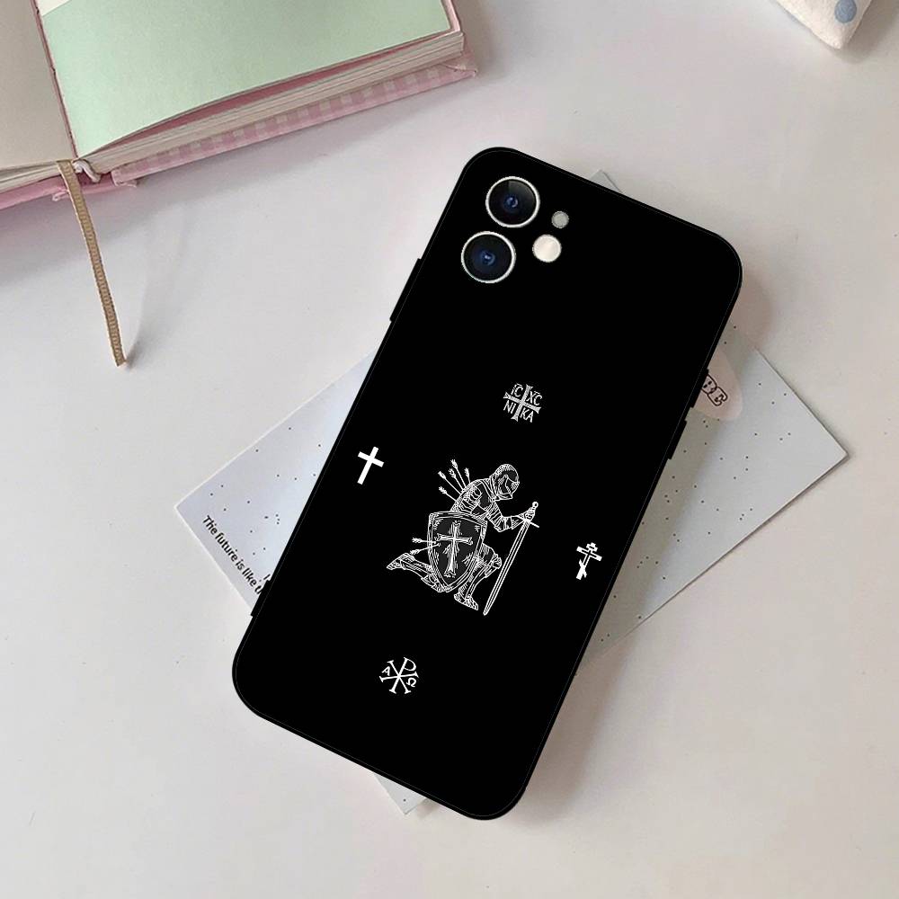 Icona Croce Ortodossa Custodia per Telefono Chiesa Custodia Nera per Telefono Per IPhone 17/16/15/13/14 Pro Max/ 11Plus/X/Xr/Xs Max 13mini