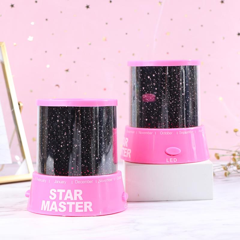 1Pc Led Night Light Projector Starry Sky Star Moon Kids Baby Sleep Colorful Lamp