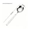 304 Stainless Steel Gold Cutlery Set with Violet Acrylic Bamboo Joint Handles: Includes Knife, Fork, and Spoon for Hotel Light Luxury Use.