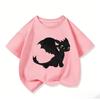 Cozy Kids Short Sleeve Tee Trendy Round Neck Adorable How To Train Your Dragon Pattern Cute Street Daily Wear 3 14