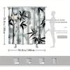 Bamboo Minimalist Shower Curtain, Monochromatic Bamboo & White Flowers, Fade-Resistant Polyester, Calming Bath Decor