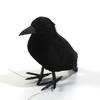 Corvo nero realistico di Halloween, stile retrò, piume artificiali - oggetti di scena decorativi, decorazione per interni, non necessita di elettricità
