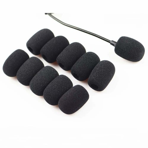 

SHULLIN 10-Piece Set of Mini 30mm Headset Microphone Windscreens, Windproof and Noise-Reducing, 8mm Inner Diameter, Black