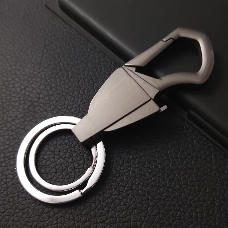 High Quality Simple Car Key Chain Waist Hanging Creative Double Ring Metal Key Pendant Business Men s Key Chain Pendant Gift