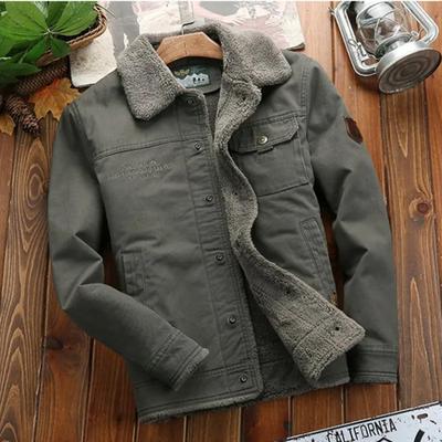 Men's Jacket Autumn and Winter New Fashion Plush Casual Thickened Outdoor Cotton Coat