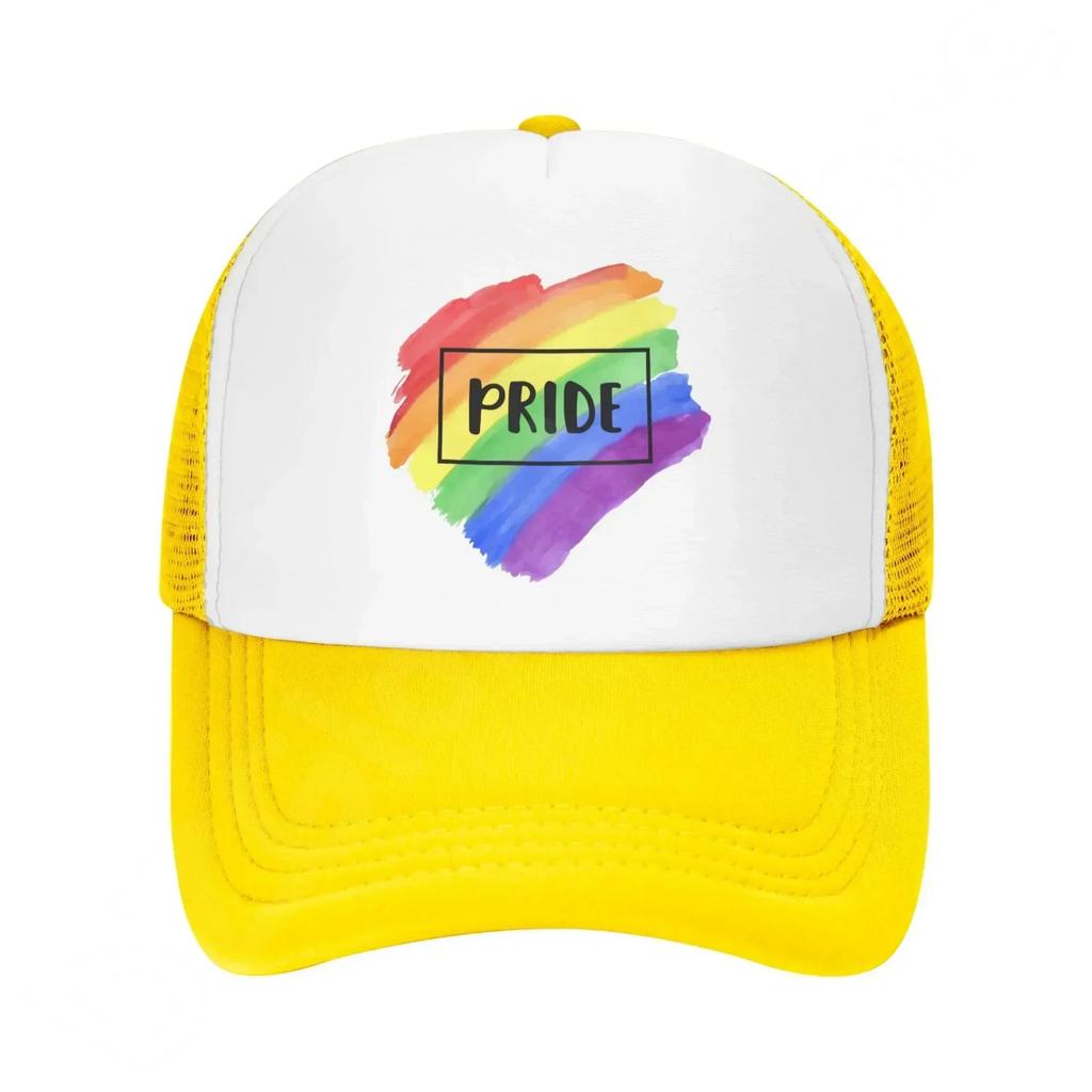 Regenbogen-LGBT-Pride-Baseballkappe für Damen, Vintage-Baumwolle, gewaschen, Distressed, verstellbare Papa-Mütze, lässige Trucker-Mütze für Erwachsene