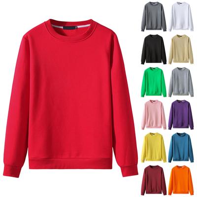 Herren-Pullover in Grundfarbe mit Rundhalsausschnitt, lockerer, lässiger Jugend-Hoodie