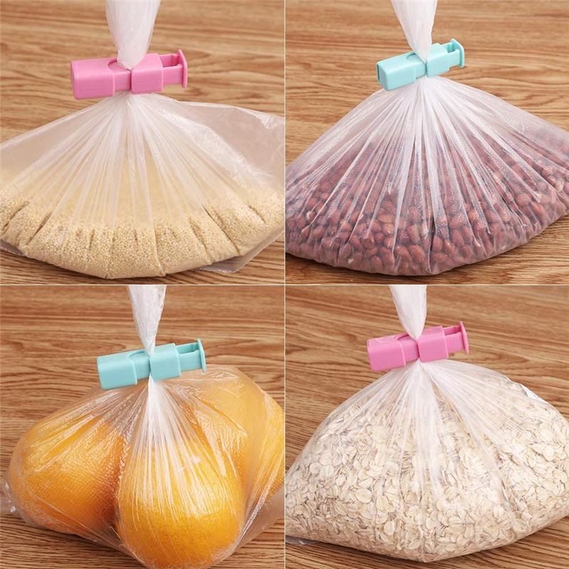 Sele 4pcs Sealing Clip Food Preservation Bag Clip Snack Fresh Food Storage Seal Bag Clips Sealer Clamp Kitchen Storage Tool