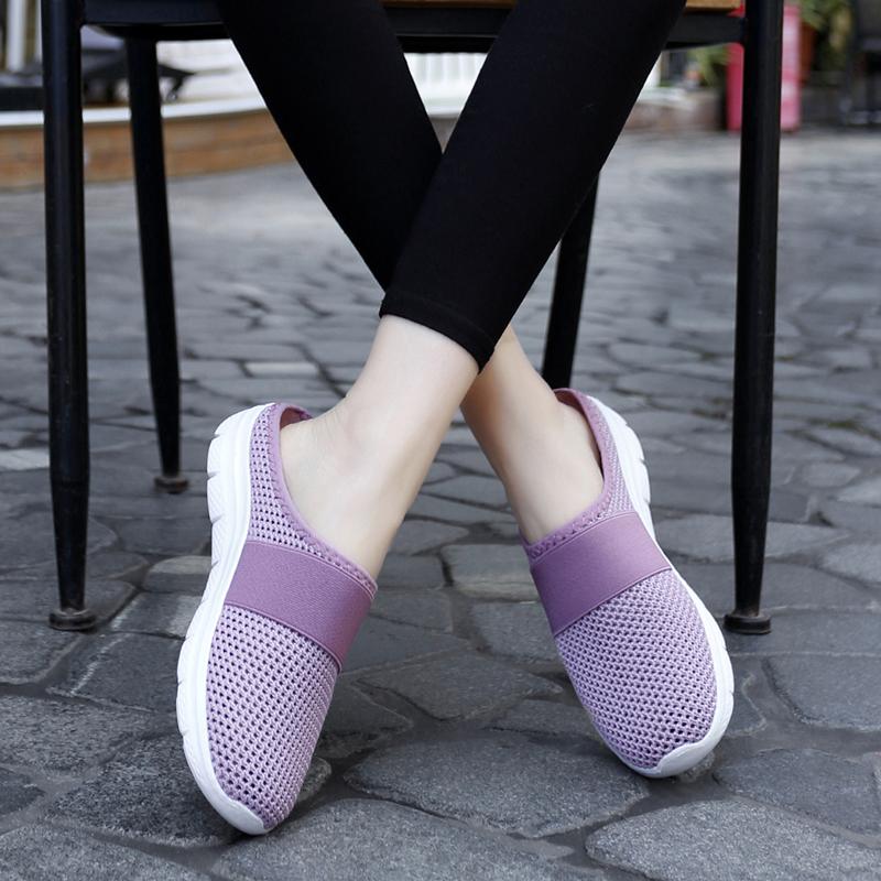 Women Slippers Casual Sandals  Backless Sneakers Summer Slip on Black Lightweight Orthopedic Shoes Large Size
