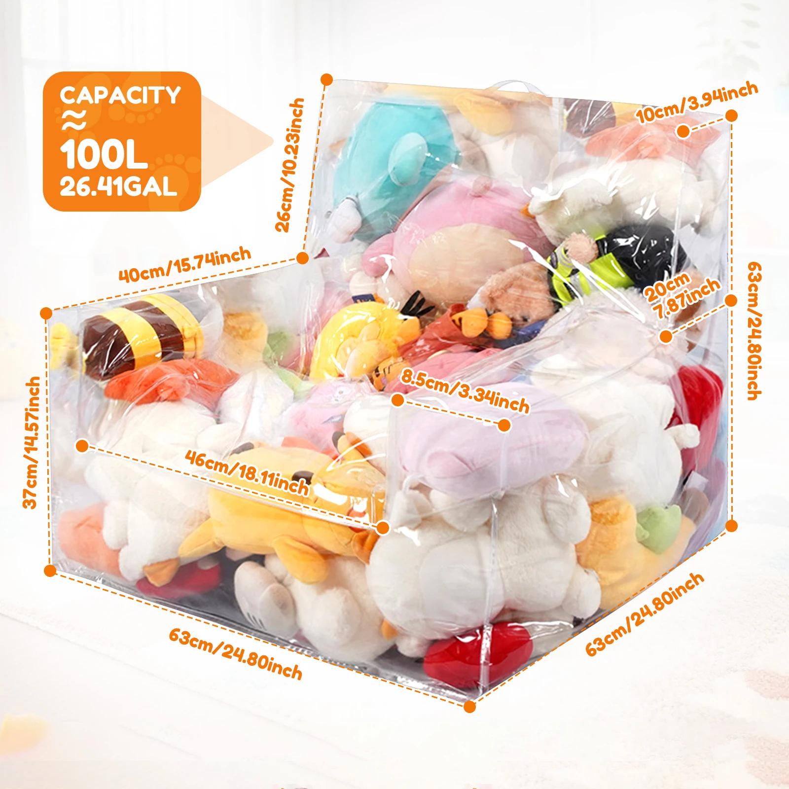 

Прозрачный Плюшевые Игрушки Чехол на Стул Детский Чучело Животное Бин Кукла Сумка для Хранения Сиденье Очень Большой Организующий с Молнией