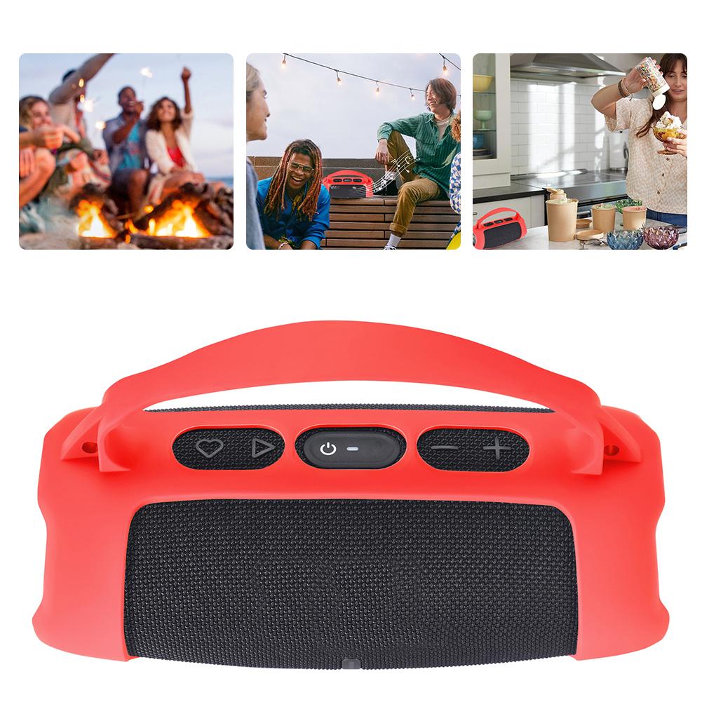 Silicone Cover for JBL Charge 5 Wi-Fi Speaker Waterproof Case Travel Carrying Protective Gel Soft Skin with Shoulder Strap