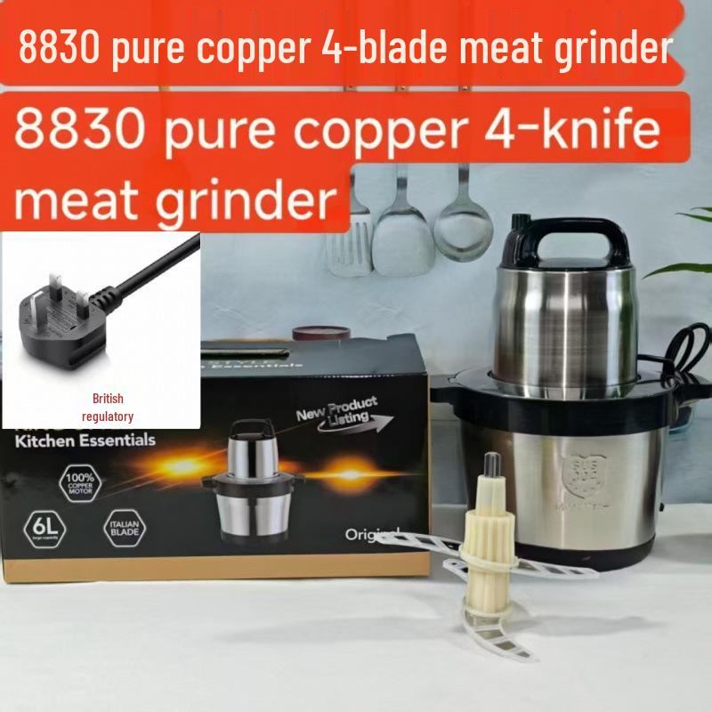 8L Multifunktionaler Edelstahl Fleischwolf & Gemüsemixer - Knoblauchhackmesser