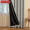 1PC Nuan Series Light Luxury Retro Solid-color Gray Fully Blackout Curtains for Bedroom Living Room Balcony Window for Home Decor