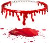 1pc Halloween Decoration Horror Blood Drip Necklace Fake Blood Vampire Fancy Joker Choker Costume Necklaces Party Accessories