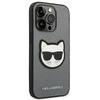 Karl Lagerfeld KLHCP14LSAPCHG iPhone 14 Pro 6.1" Hardcase Silver/silver Saffiano Choupette Head Patch