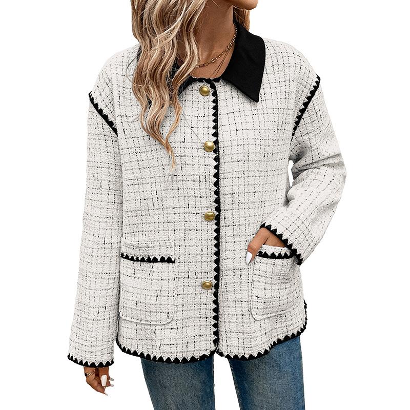 2026 Frühling Neue Revers Strickjacke Jacke Vielseitiges Temperament Pendeljacke für Damen