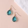 Huajie Water Droplet Shaped Sea Blue Zircon Women's Pendant Earrings Elegant Wedding Earrings Party Charms Fashion