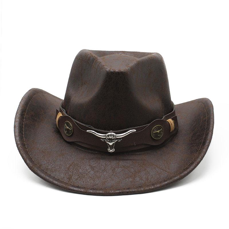 Fashion Suede Textured Western Cowboy Hat Men'S And Women'S Vintage Big Eaves Outdoor Shade Jazz Hat