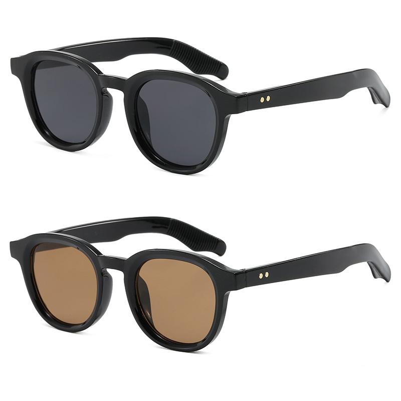 2PCS Simple Fashion Round Sunglasses Women Men Retro Trend Brand Sun Glasses Daily Leisure Business Male Female Glasses UV400