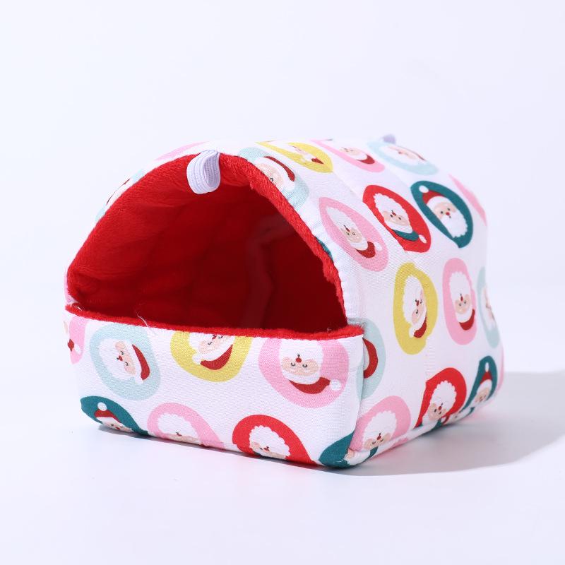 Winter Warm Cotton Nest for Small Pets - Hamster, Rabbit, Mouse House with Floral Design